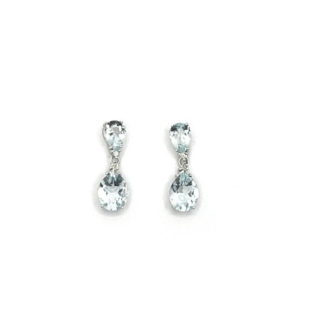 PENDIENTES AGUAMARINA Y DIAMANTES  0,10CTS HSI2