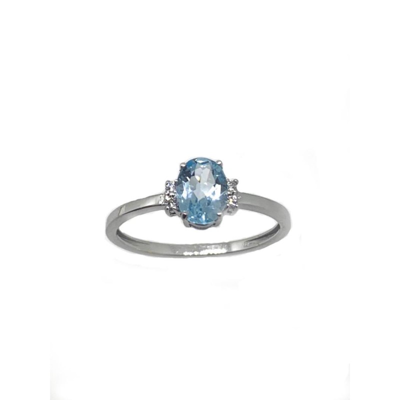 SORTIJA AGUAMARINA Y DIAMANTES 0,032CTS HSI2