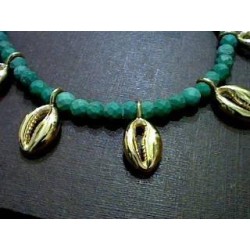 TURQUOIS AND GOLDEN SHELL NECKLACE