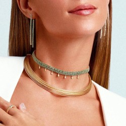 Chocker BERENICE - Verde / Oro