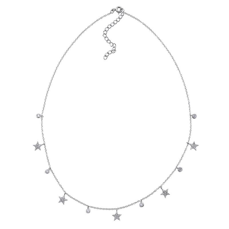 Collar de Durán Exquse de la colección Astros de plata cinco estrellas con pave