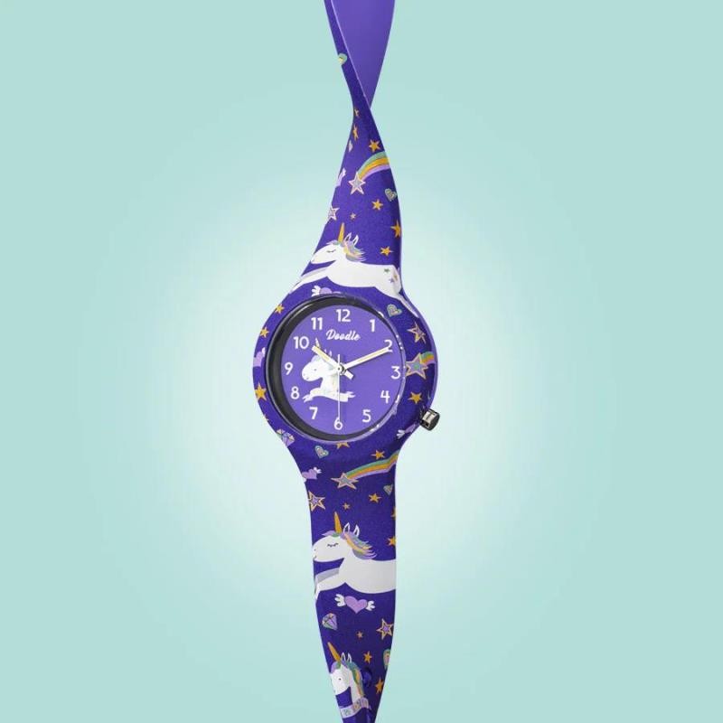 RELOJ INF UNICORNIO LILA