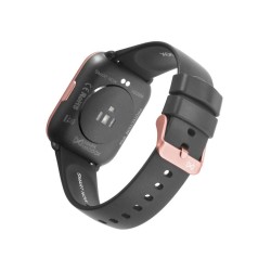 Reloj Smart Aluminio rosa con correa de silicona negra