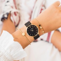 Minuit Mesh, Gold, Black