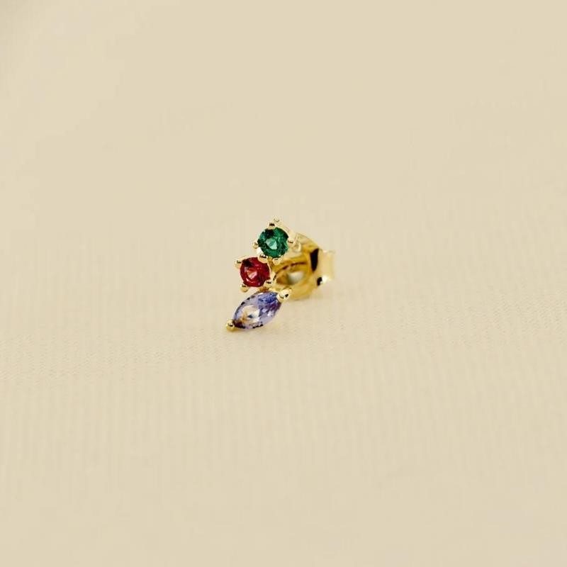 Piercing mini AMAS - Multicolor / Oro