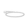 15CM PULSERA CHARM CON ESMALTE EN FRÍO BLANCO BRILLANTE PLATA