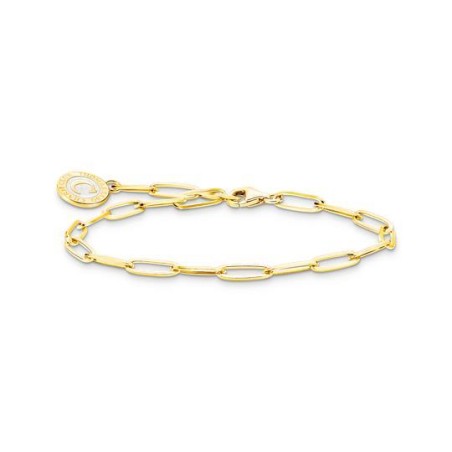 17CM PULSERA CHARM CON ESMALTE EN FRÍO BLANCO BRILLANTE CHAPADO EN ORO