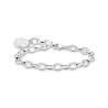 19CM PULSERA CHARM CON ESMALTE EN FRÍO BLANCO BRILLANTE PLATA