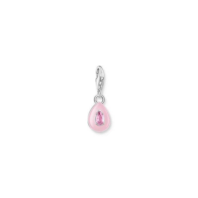 COLGANTE CHARM ROSA GOTA PLATA