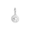 COLGANTE CHARM ROSA YIN & YANG CON PIEDRAS PLATA