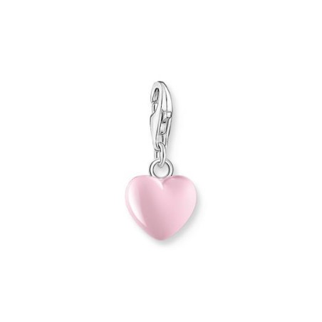 COLGANTE CHARM CORAZÓN ROSA PLATA