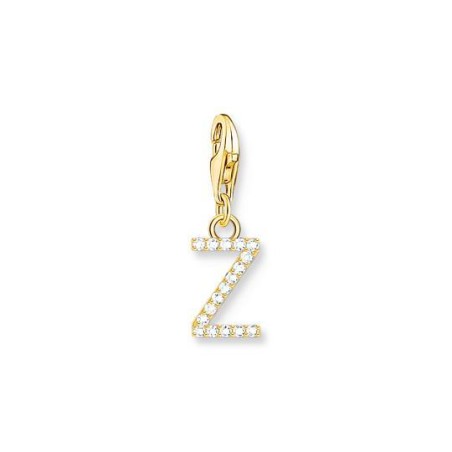 COLGANTE CHARM LETRA Z CON PIEDRAS BLANCAS CHAPADO EN ORO