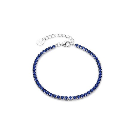 Pulsera Luxenter Tahu Plata Baño Rodio y Circonitas Azules Oscuro