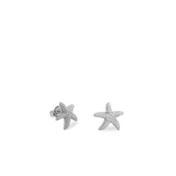 Pendientes pequeños de plata motivo estrella de mar