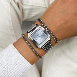 Gracieuse Watch Steel, Light Blue, Silver Colour