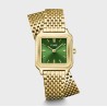 Reloj Gracieuse Petite Doble Acero, Color Verde Bosque, Dorado