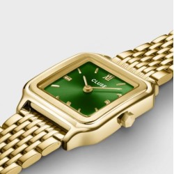 Reloj Gracieuse Petite Doble Acero, Color Verde Bosque, Dorado