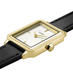 Reloj Fluette Doble Piel Color Negro, Dorado