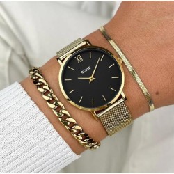 RELOJ Minuit Mesh Oro/Negro