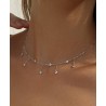 Collar con colgantes de plata con diseño de cascada de circonitas