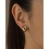 Pendientes bicolor bañados en oro con relieve