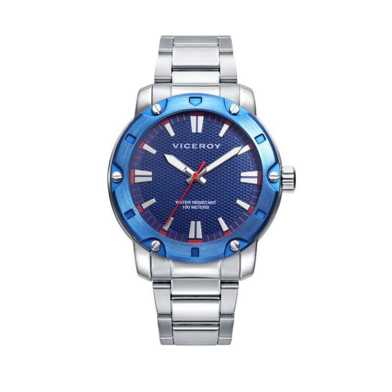 RELOJ ACERO ESFERA AZUL