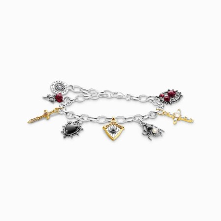 Pulsera de plata con colgantes True Romance 19CM