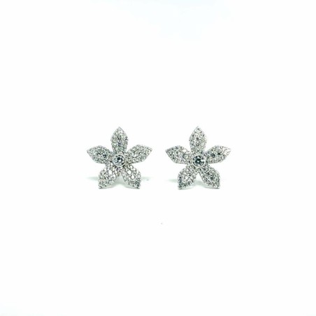 PENDIENTES PLATA FLOR CIRCONITAS