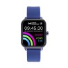 Reloj Smart de policarbonato negro y correa de silicona color azul