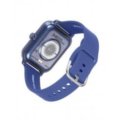 Reloj Smart de policarbonato negro y correa de silicona color azul