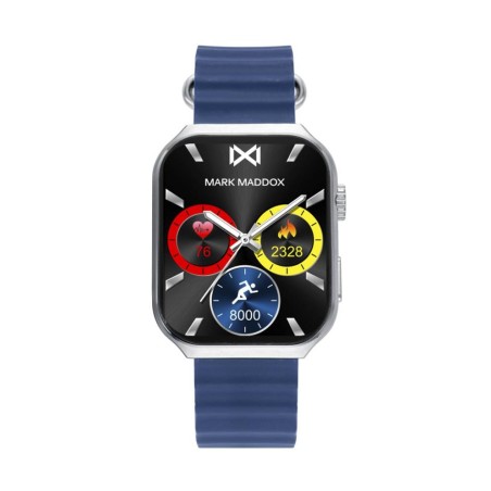 Reloj Smart de metal y correa de silicona azul