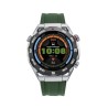 Reloj Smart de metal plateada con bisel gris con correa de silicona verde y en color negra