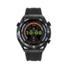 Reloj Smart de metal negra con bisel negro con correa de silicona negra y otra en color naranja