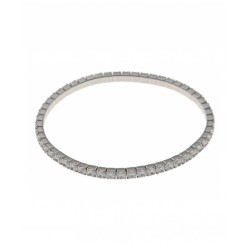 PULSERA PLATA RODIO CIRCONITAS BLANCAS BRILLANTES BLANCAS ELASTICA