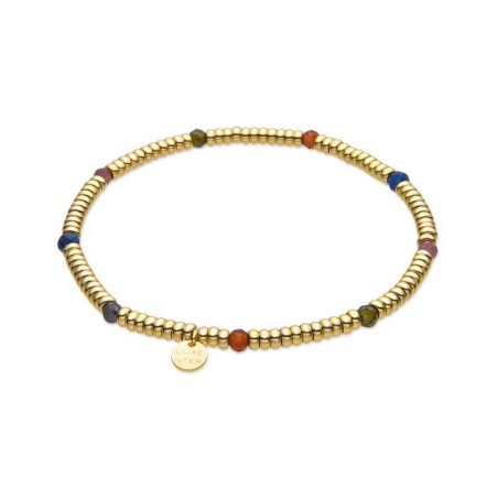 Pulsera Luxenter Deli Plata Baño Oro y Piedras Multicolor