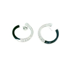 PENDIENTES EPUR PLATA ESMALTE NEGRO