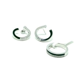 PENDIENTES EPUR PLATA ESMALTE NEGRO