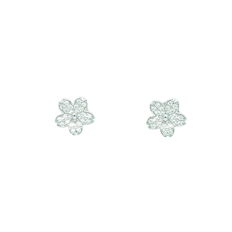 PLATA LINEARGENT PENDIENTES FLOR PEQUEÑA