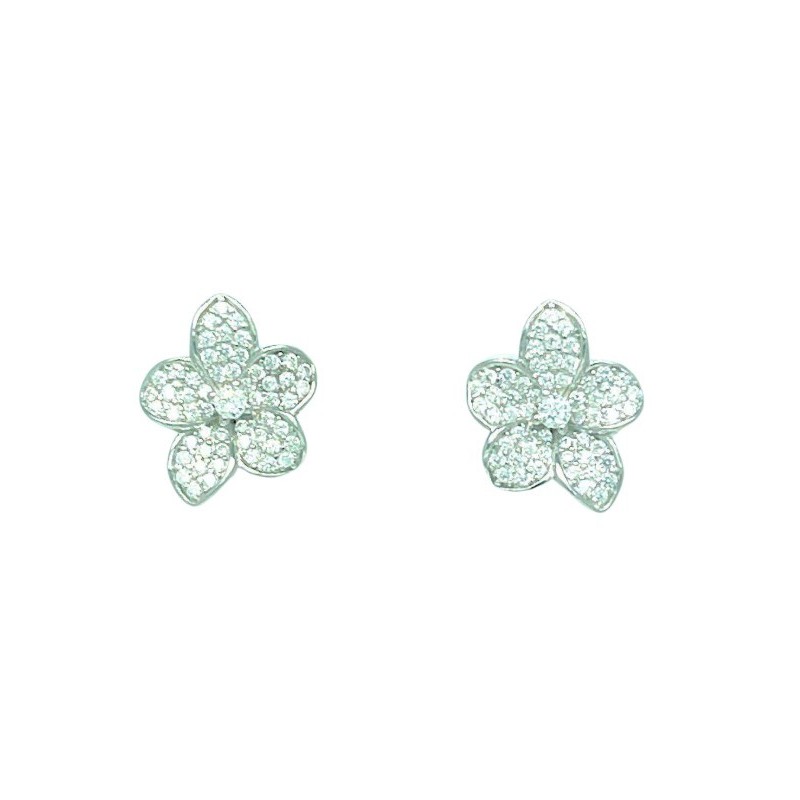 PLATA LINEARGENT PENDIENTES FLOR MEDIANA