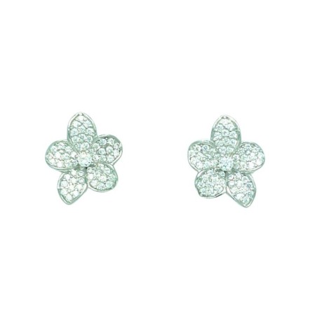 PLATA LINEARGENT PENDIENTES FLOR MEDIANA