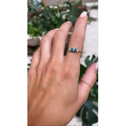 ANILLO CORONA AGUAMARINA TALLA 17