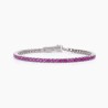 Pulsera de tenis para mujer en plata rodiada con turmalina sintética