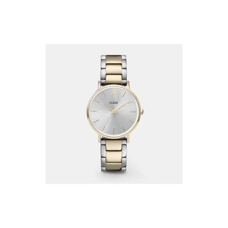 Minuit Date Watch Steel, Coconut Milk, Bicolor