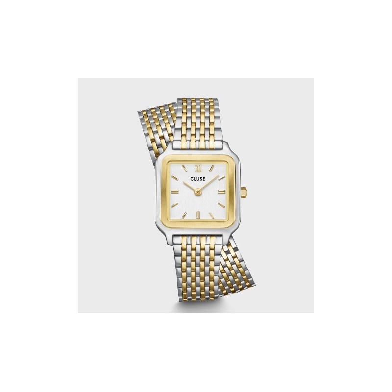 Gracieuse Petite Watch Double Steel, White, Two-tone