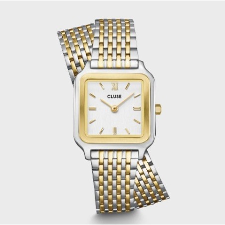 Gracieuse Petite Watch Double Steel, White, Two-tone