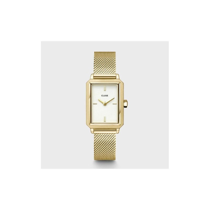 Fluette Watch Mesh White, Gold Colour