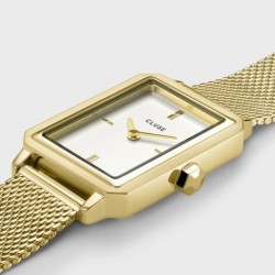 Fluette Watch Mesh White, Gold Colour