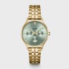 Minuit Multifunction Watch Steel, Sage Green, Gold Colour