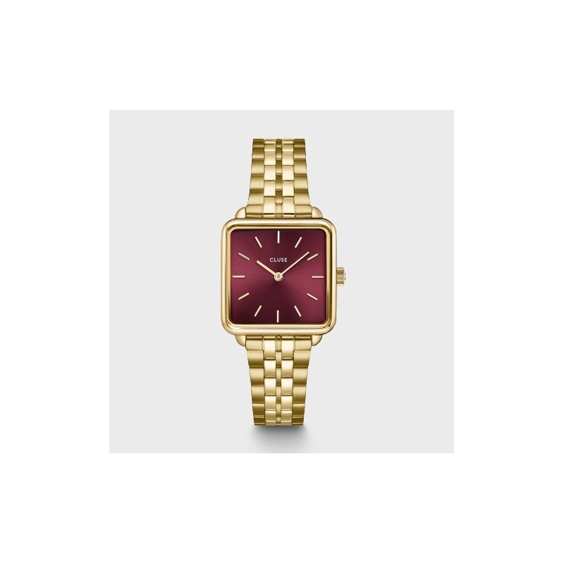 La Tétragone Watch Steel Dark Cherry, Gold Colour