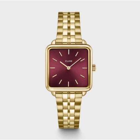 La Tétragone Watch Steel Dark Cherry, Gold Colour